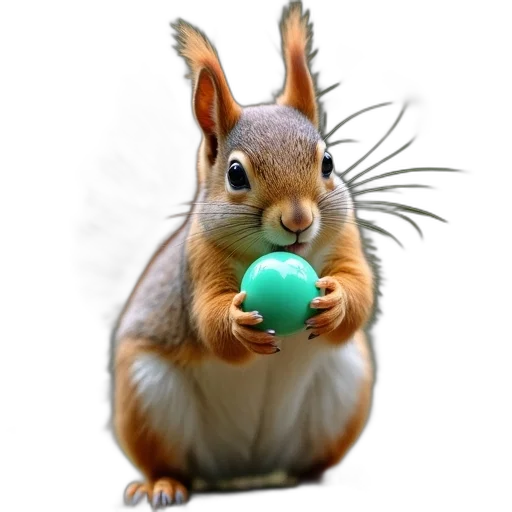 animal, food, creature, photorealistic, 3d render, concept art, squirrel, playing transparent PNG cut-out
