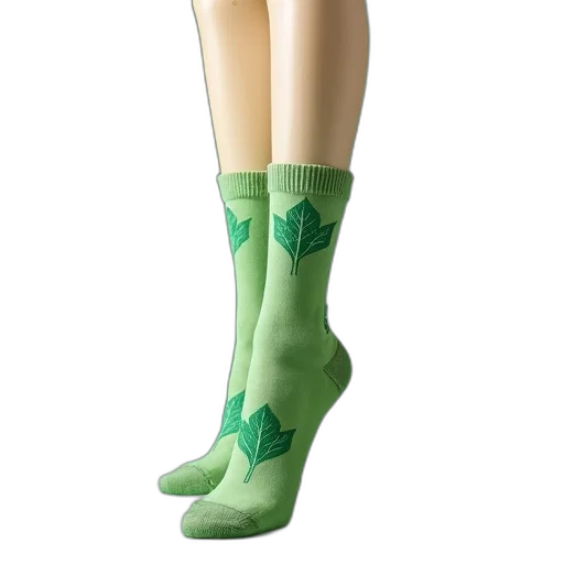 shoes, 3d render, green, mannequin, wearing, pair, socks, leaf transparent PNG cut-out
