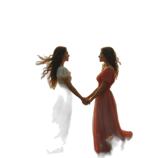 dress, concept art, photorealistic, oil painting, 3d render, fire, sunset, fog transparent PNG cut-out
