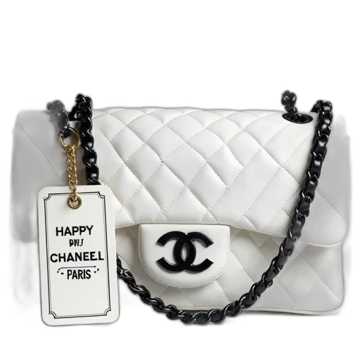 jewelry, monochrome, white, chanel, handbag, black, chain, strap transparent PNG cut-out