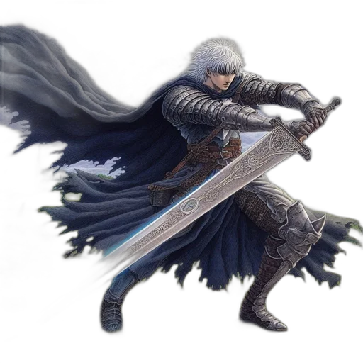 sword, weapon, staff, dragon, concept art, fantasy art, 3d render, monochrome transparent PNG cut-out