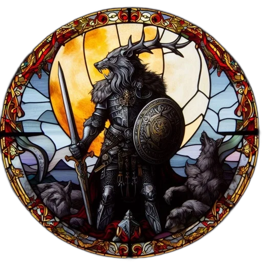 sword, dragon, fantasy art, concept art, pixel art, stained, glass, art transparent PNG cut-out