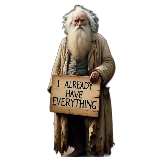 creature, old, man, long, white, hair, tattered, clothes transparent PNG cut-out