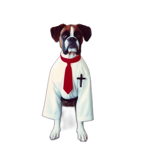 staff, animal, jacket, concept art, pixel art, cartoon, 3d render, dog transparent PNG cut-out