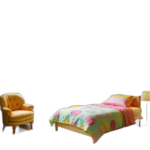 furniture, crown, 3d render, photorealistic, concept art, golden, pastel, colorful transparent PNG cut-out