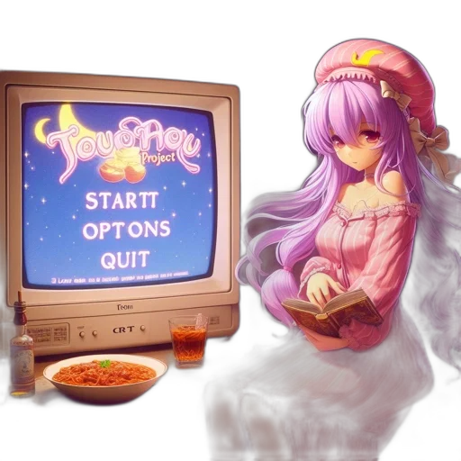 food, vaporwave, pixel art, 3d render transparent PNG cut-out
