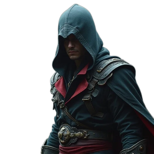 jacket, sword, concept art, 3d render transparent PNG cut-out