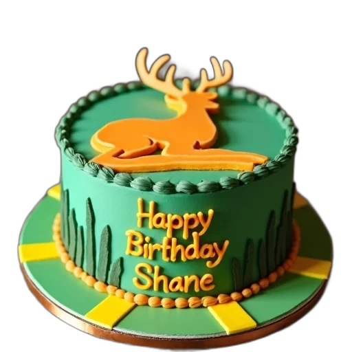 3d render, birthday, cake, deer, silhouette, top, displayed, table transparent PNG cut-out