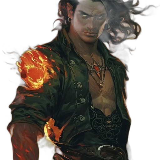 dragon, jacket, staff, fantasy art, concept art, comic book art, watercolor, fire transparent PNG cut-out