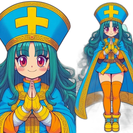 anime, concept art, fantasy art, 3d render, colorful, blue, female, character transparent PNG cut-out