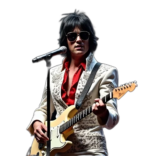 jacket, person, dressed, black, white, elvis, presley, costume transparent PNG cut-out