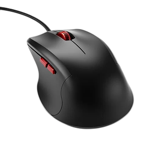 weapon, 3d render, photorealistic, black, computer, mouse, glossy, finish transparent PNG cut-out