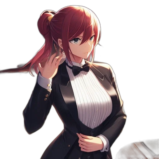staff, dress, weapon, jacket, anime, concept art, pixel art, cartoon transparent PNG cut-out