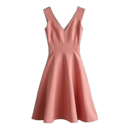 dress, pastel, plain, sleeveless, v-neck, fitted, bodice, flared transparent PNG cut-out