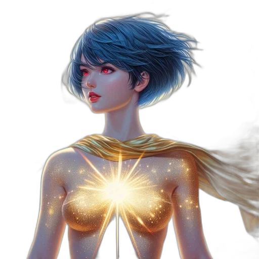 dress, jewelry, fantasy art, concept art, comic book art, anime, neon lights, outer space transparent PNG cut-out