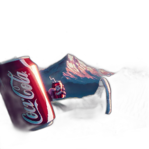 bottle, weapon, food, crown, 3d render, photorealistic, vaporwave, concept art transparent PNG cut-out