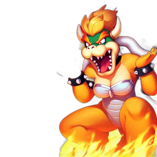 dragon, concept art, pixel art, 3d render, fire, mario, reacts, surprise transparent PNG cut-out