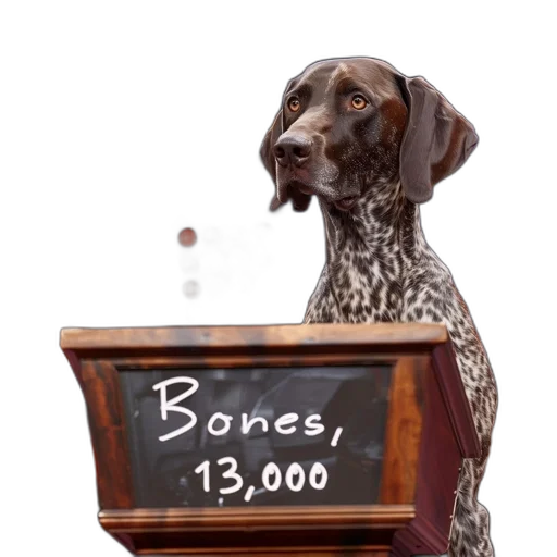 concept art, 3d render, photorealistic, german, shorthaired, pointer, stands, behind transparent PNG cut-out