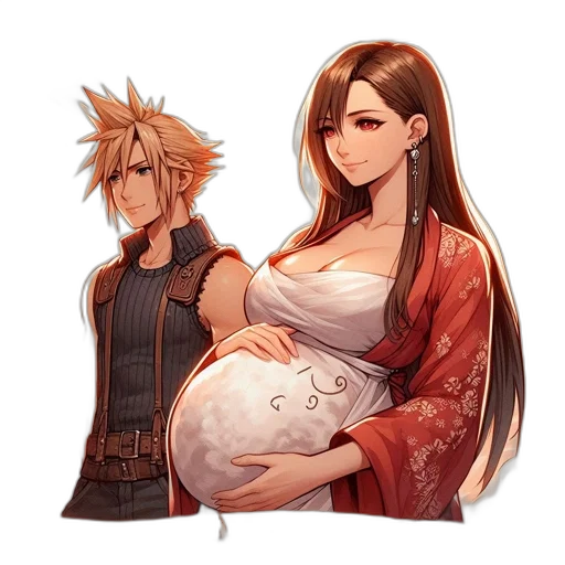 concept art, pixel art, fantasy art, anime, golden, two, animated, characters transparent PNG cut-out