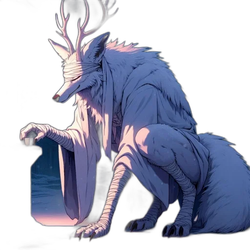creature, animal, dragon, staff, concept art, fantasy art, watercolor, vaporwave transparent PNG cut-out