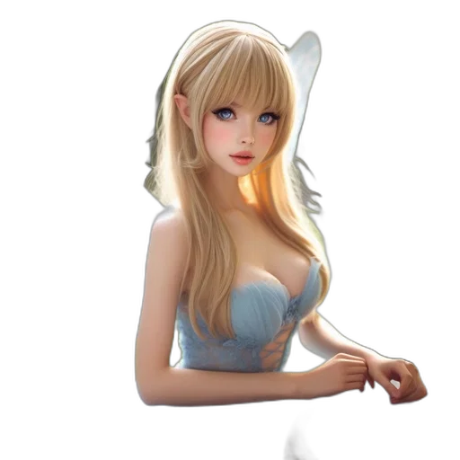 dress, 3d render, fantasy art, anime, photorealistic, ethereal, woman, flowing transparent PNG cut-out