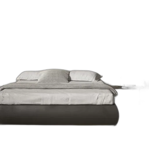 furniture, 3d render, monochrome, modern, bedroom, sleek, curved, bed transparent PNG cut-out