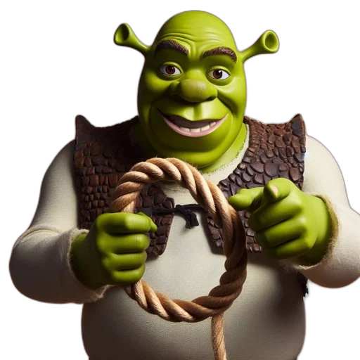 weapon, jewelry, staff, animal, 3d render, concept art, photorealistic, shrek transparent PNG cut-out