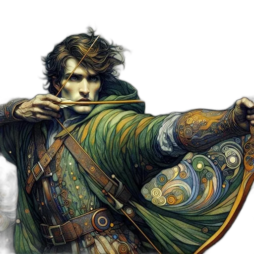 sword, jacket, weapon, fantasy art, concept art, comic book art, photorealistic, green transparent PNG cut-out