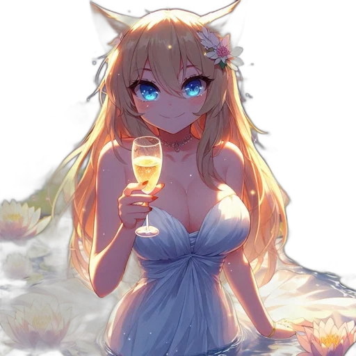 dress, staff, dragon, crown, anime, fantasy art, pixel art, concept art transparent PNG cut-out