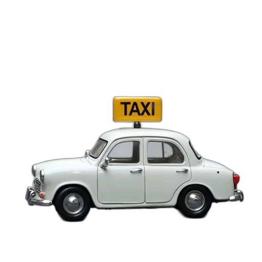 car, white, porcelain, cabbie transparent PNG cut-out