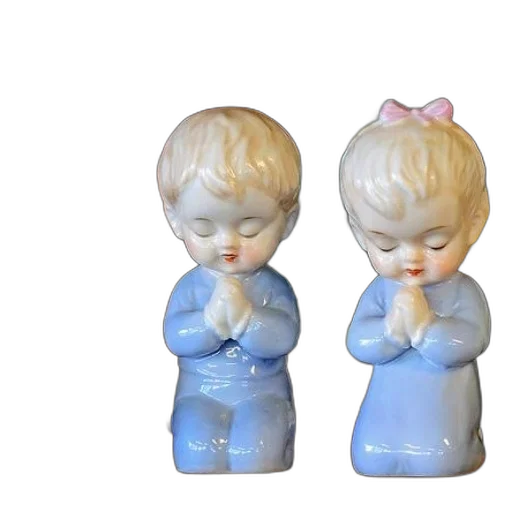 3d render, vaporwave, oil painting, pastel, two, porcelain, figurines, children transparent PNG cut-out