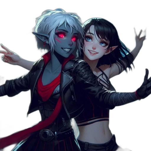 concept art, fantasy art, comic book art, anime, neon lights, dark, red, blue transparent PNG cut-out