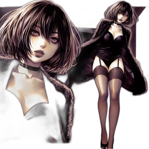 concept art, fantasy art, comic book art, photorealistic, monochrome, dark, two, images transparent PNG cut-out