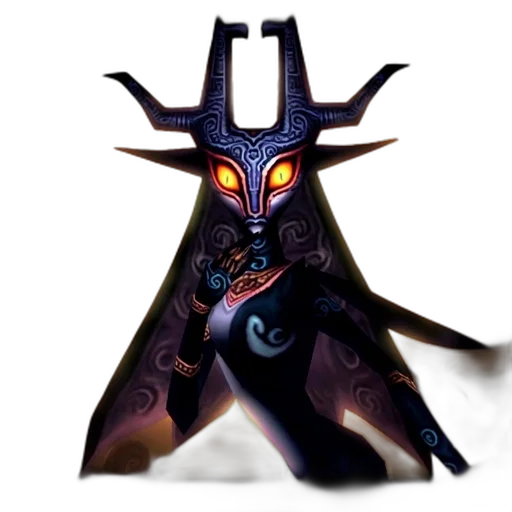mask, staff, creature, concept art, fantasy art, pixel art, 3d render, dark transparent PNG cut-out