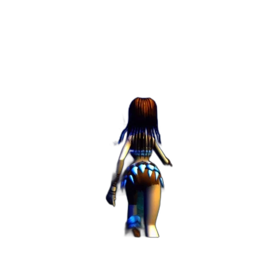 dress, robot, staff, hair, 3d render, concept art, pixel art, vaporwave transparent PNG cut-out