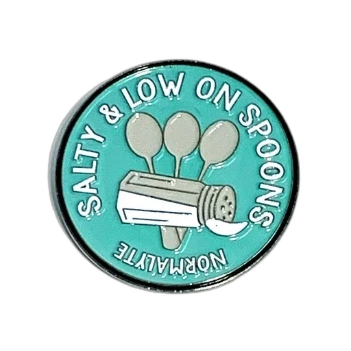 staff, teal, enamel, pin, text, salty, low, spoons transparent PNG cut-out