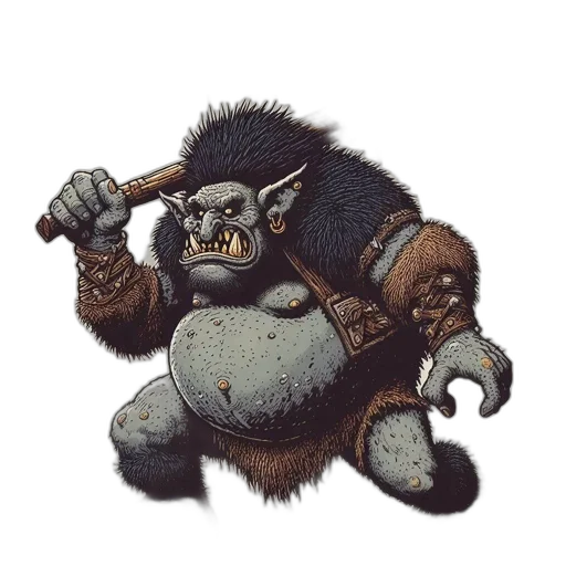 creature, staff, animal, concept art, fantasy art, comic book art, watercolor, threatening transparent PNG cut-out