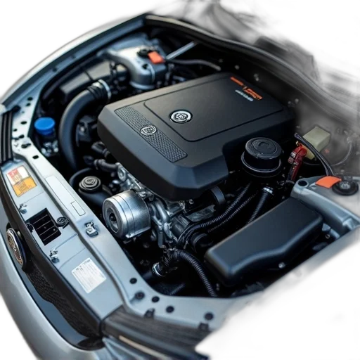 car, second, image, shows, same, engine, but, hood transparent PNG cut-out