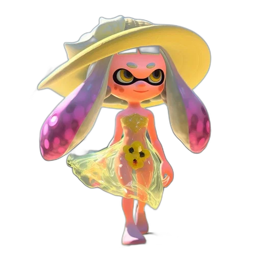 dress, hat, weapon, mask, concept art, 3d render, vaporwave, watercolor transparent PNG cut-out