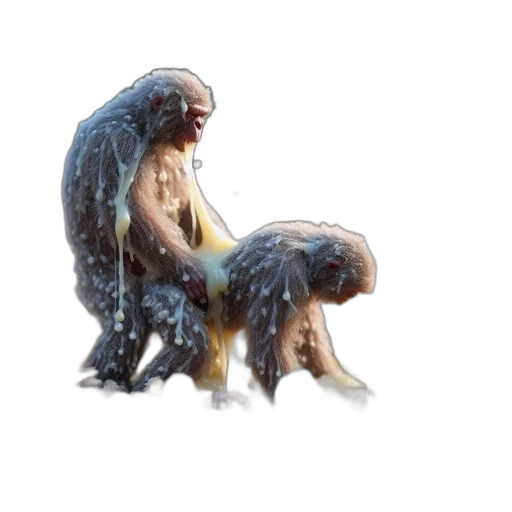 creature, hair, animal, mask, concept art, 3d render, fantasy art, pixel art transparent PNG cut-out
