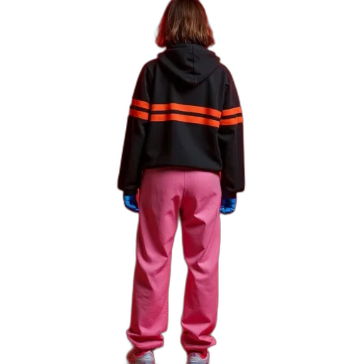 jacket, staff, dress, shoes, vaporwave, 3d render, concept art, cyberpunk transparent PNG cut-out