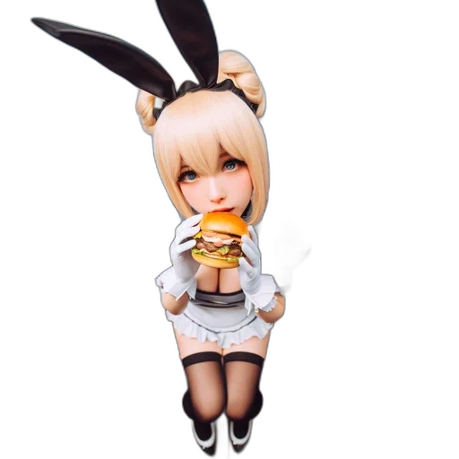 food, concept art, pixel art, 3d render, anime, individual, wearing, rabbit transparent PNG cut-out