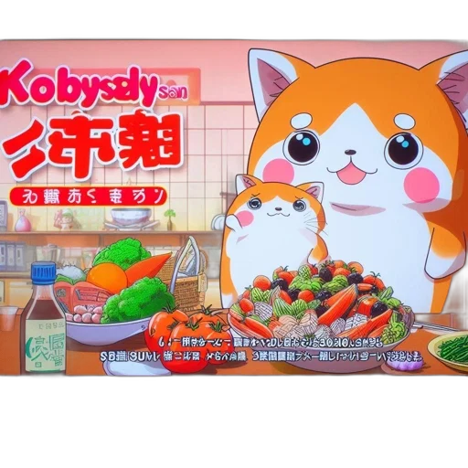 food, photorealistic, anime, episode, displays, adorable, cats, koby transparent PNG cut-out