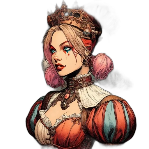 crown, dress, face, staff, fantasy art, concept art, pixel art, photorealistic transparent PNG cut-out