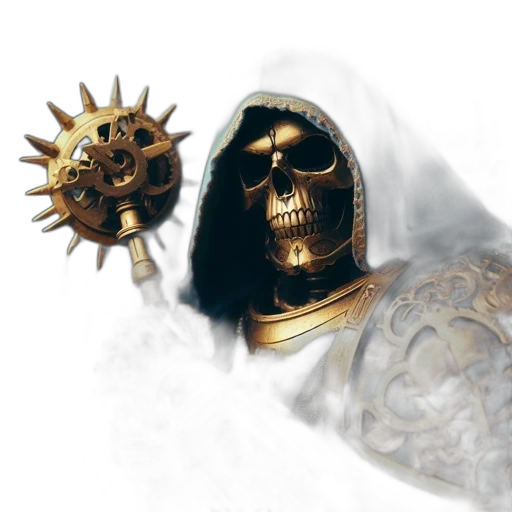 mask, crown, jewelry, weapon, concept art, fantasy art, 3d render, photorealistic transparent PNG cut-out