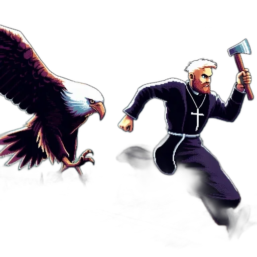 staff, concept art, fantasy art, comic book art, pixel art, intense, scene, rooftop transparent PNG cut-out