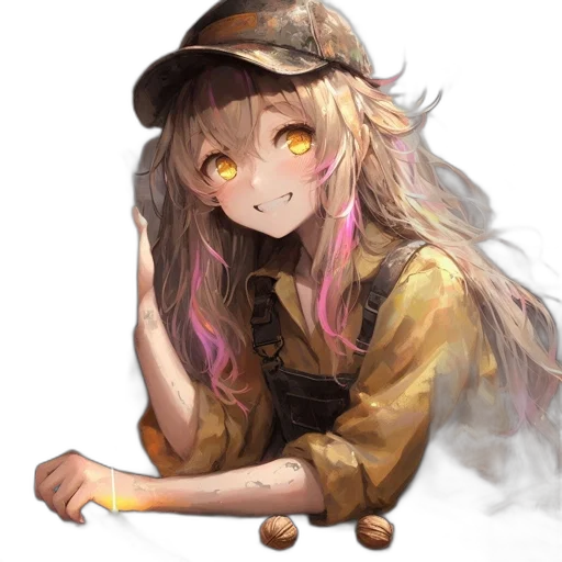 hat, face, staff, dragon, anime, watercolor, fantasy art, pixel art transparent PNG cut-out