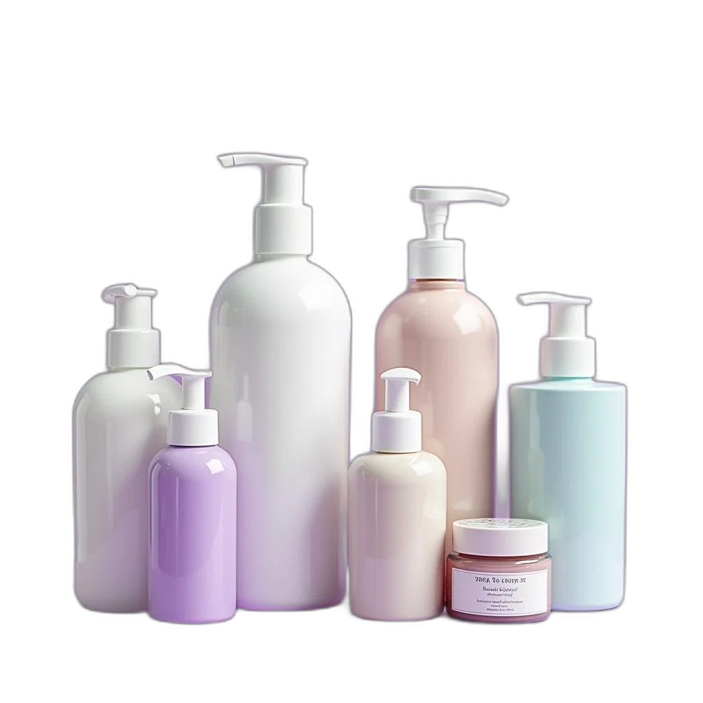 3d render, pastel, monochrome, collection, various, personal, care, products transparent PNG cut-out