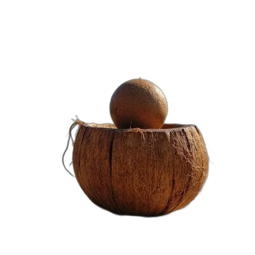 food, crown, jewelry, furniture, 3d render, photorealistic, brown, coconut transparent PNG cut-out