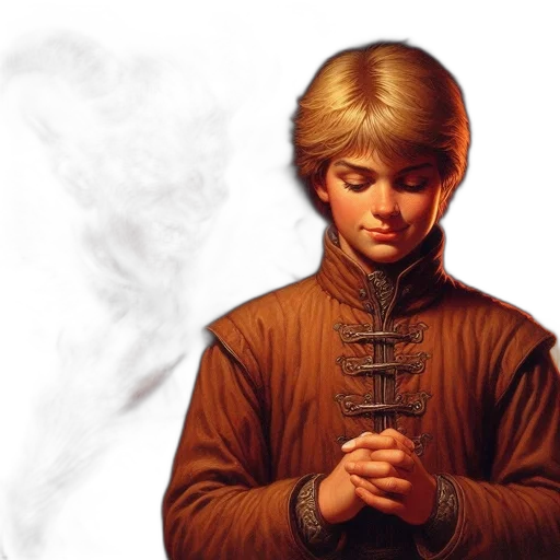 jacket, sword, staff, fantasy art, photorealistic, concept art, fire, blonde transparent PNG cut-out